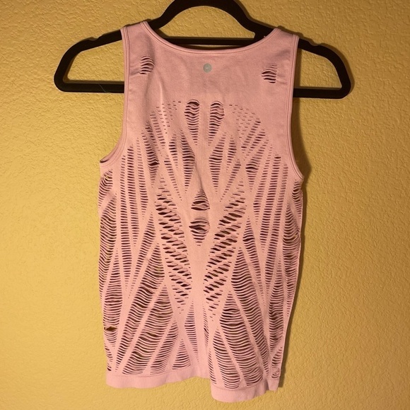 90 DEGREE BY REFLEX Sleeveless Activewear Tank Top Light Pink Cutout Size Small - Picture 12 of 12